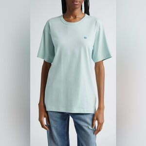 Acne Studios Nash Face Patch T-Shirt size XL Dusty Blue